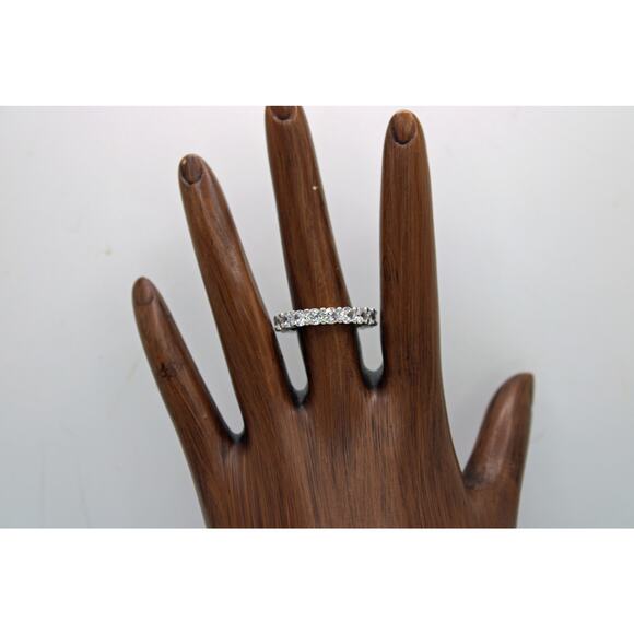 Silvertone Cubic Zirconia Infinity Ring - Picture 4 of 5